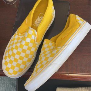 Vans Classic Yellow Checkerboard Slip-On